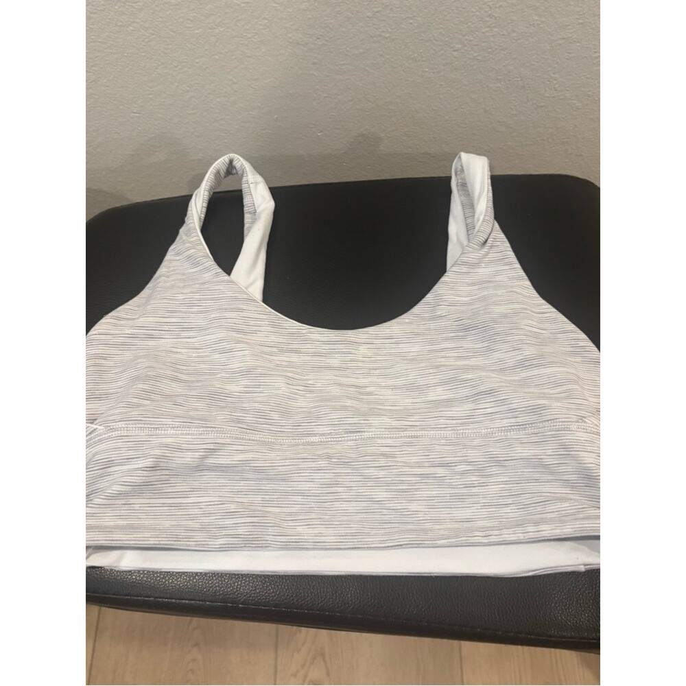 Lululemon Align Bra Reversible Wee From Space Stripe Gray White Sports Bra 8